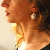 Grandes boucles d'oreilles Litchi en argent massif 925 faites main