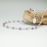 Amethyst rosary chain bracelet with 3mm faceted beads and 925 silver, minimalist and adjustable