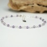 Amethyst-Rosenkranz-Armband mit 3 mm großen facettierten Perlen und 925er Silber, minimalistisch und verstellbar