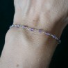 Amethyst-Rosenkranz-Armband mit 3 mm großen facettierten Perlen und 925er Silber, minimalistisch und verstellbar