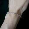 Amethyst-Rosenkranz-Armband mit 3 mm großen facettierten Perlen und 925er Silber, minimalistisch und verstellbar