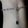 Amethyst-Rosenkranz-Armband mit 3 mm großen facettierten Perlen und 925er Silber, minimalistisch und verstellbar