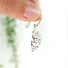 Grandes boucles d'oreilles pendantes Litchi en argent massif pour femme