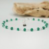 Bracelet chaine rosaire jade perles 3 mm facettées et argent 925 minimalistes et réglable