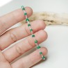 Jade-Rosenkranz-Armband mit 3 mm großen facettierten Perlen und 925er Silber, minimalistisch und verstellbar