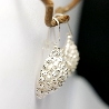 Boucles d'oreilles pendantes Litchi en argent 925 artisan français