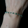 Jade-Rosenkranz-Armband mit 3 mm großen facettierten Perlen und 925er Silber, minimalistisch und verstellbar