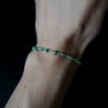 Jade-Rosenkranz-Armband mit 3 mm großen facettierten Perlen und 925er Silber, minimalistisch und verstellbar