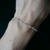 Labradorit-Rosenkranz-Armband mit 3 mm großen facettierten Perlen und 925er Silber, minimalistisch und verstellbar