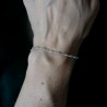 Labradorit-Rosenkranz-Armband mit 3 mm großen facettierten Perlen und 925er Silber, minimalistisch und verstellbar