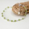 Peridot-Rosenkranz-Armband mit 3 mm großen facettierten Perlen und 925er Silber, minimalistisch und verstellbar