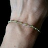 Peridot-Rosenkranz-Armband mit 3 mm großen facettierten Perlen und 925er Silber, minimalistisch und verstellbar