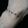 Rhodolit-Rosenkranz-Armband mit 3 mm großen facettierten Perlen und 925er Silber, minimalistisch und verstellbar