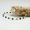 Turmalin-Rosenkranz-Armband mit 3 mm großen facettierten Perlen und 925er Silber, minimalistisch und verstellbar