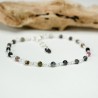 Turmalin-Rosenkranz-Armband mit 3 mm großen facettierten Perlen und 925er Silber, minimalistisch und verstellbar