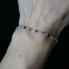 Turmalin-Rosenkranz-Armband mit 3 mm großen facettierten Perlen und 925er Silber, minimalistisch und verstellbar