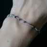 Turmalin-Rosenkranz-Armband mit 3 mm großen facettierten Perlen und 925er Silber, minimalistisch und verstellbar
