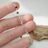 Zoisite rosary chain bracelet with 3mm faceted beads and 925 silver, minimalist and adjustable