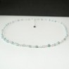 Minimalistische Aquamarin-Rosenkranzkette mit 3 mm großen facettierten Perlen