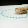 Collier chaine rosaire perles amazonite 3 mm facettées et argent 925