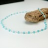 Collier chaine rosaire perles amazonite 3 mm facettées et argent 925