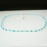 Collier chaine rosaire perles amazonite 3 mm facettées et argent 925