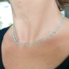 Collier chaine rosaire perles amazonite 3 mm facettées et argent 92...