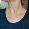 Collier chaine rosaire perles amazonite 3 mm facettées et argent 925