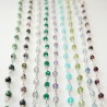 Collier chaine rosaire perles jade 3 mm facettées et argent 925
