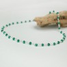 Collier chaine rosaire perles jade 3 mm facettées et argent 925