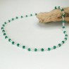 Collier chaine rosaire perles jade 3 mm facettées et argent 925