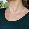 Collier chaine rosaire perles labradorite 3 mm facettées et argent 925