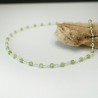 Rosary chain necklace with 3 mm faceted peridot beads and 925 silver