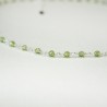 Collier chaine rosaire perles péridot 3 mm facettées et argent 925