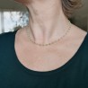 Collier chaine rosaire perles péridot 3 mm facettées et argent 925