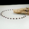 Collier chaine rosaire perles rhodolite 3 mm facettées et argent 925