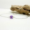 Verstellbares und minimalistisches Armband aus echtem Amethyst aus massivem 925er Silber