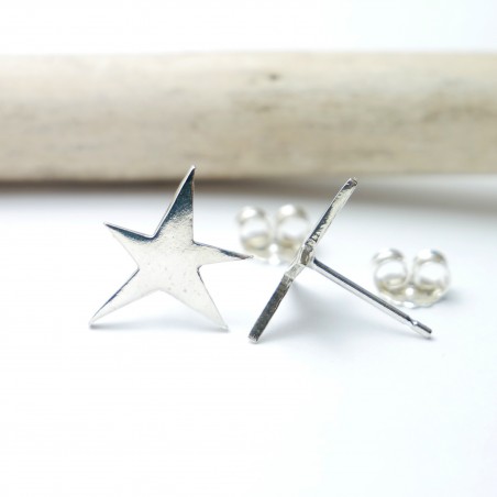 Boucles d'oreilles puces étoile en argent 925