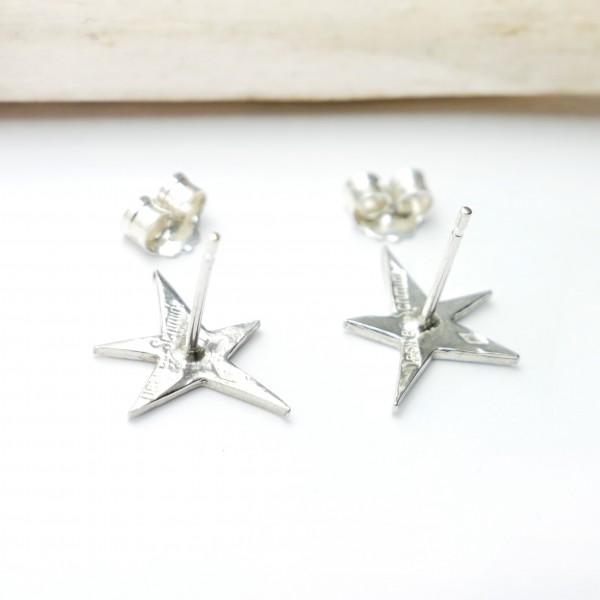 Sterling silver star stud earrings