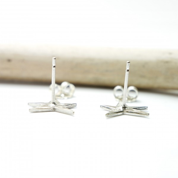 Sterling silver star stud earrings