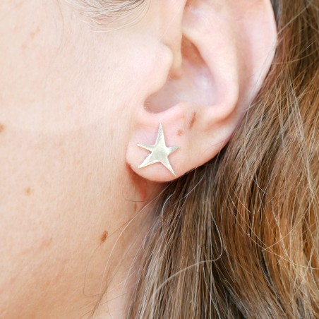 Boucles d'oreilles puces étoile en argent 925