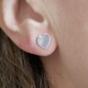 Große Herzohrstecker aus recyceltem Sterlingsilber