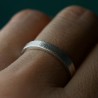 Recycled 925 silver sandblasted ring for women and men Minimalist s...