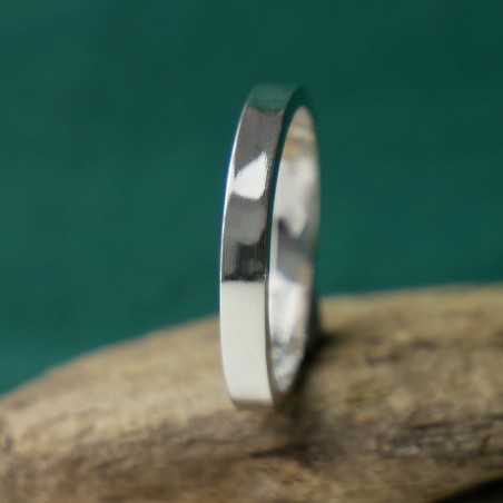 3mm shiny ring in recycled 925 silver for women and men