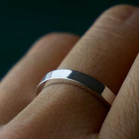 3 mm breiter, glänzender Ring aus recyceltem 925er Silber für Damen und Herren