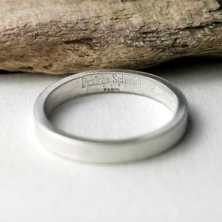 Bague 3 mm brossée en argent 925 recyclé pour femme et pour homme