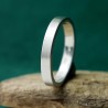 Bague 3 mm brossée en argent 925 recyclé pour femme et pour homme