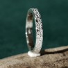 Bague 3 mm texture froissée en argent 925 recyclé pour femme et pour homme