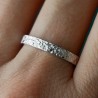 Bague 3 mm texture froissée en argent 925 recyclé pour femme et pour homme