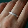 Bague 3 mm texture froissée en argent 925 recyclé pour femme et pour homme